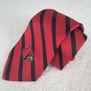 New University of Louisville Cardinals Red Stripe Silk Men's Tie Crable Necktie